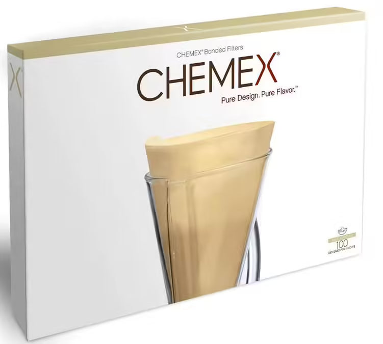CHEMEX® Natural Half Moon Coffee Filters (100-Pack) | FP-2N